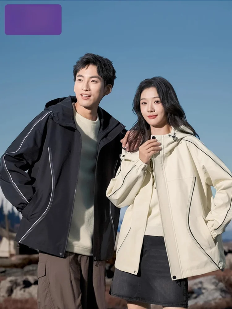 

Женская повседневная универсальная куртка Jaet из водонепроницаемой ткани с капюшоном на молнии, длинная застежка-молния, стандартный крой, весна-осень, новое поступление