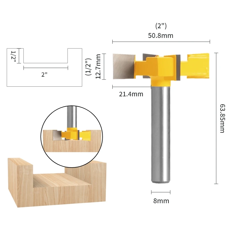 YUSUN Z4 Slotting Bit With Four Carbide Router Bit Woodworking Milling Cutter For Wood Bit Face Mill End Mill Tools