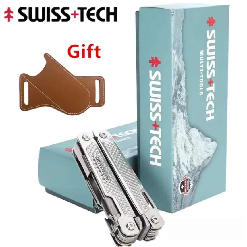 SWISS TECH 15-in-1 Multitool Vouwbare Tang Multifunctioneel EDC Gereedschap Zakmes Schaar Camping Buiten Reparatiegereedschap