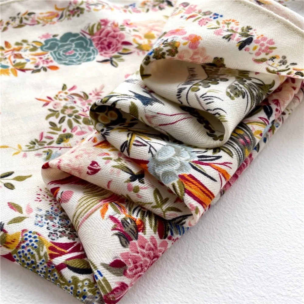 패션 꽃 프린트 스퀘어 스카프 스퀘어 Sun-Resistant Neckerchief Hairscarf 통기성 레이디 스카프 머리띠