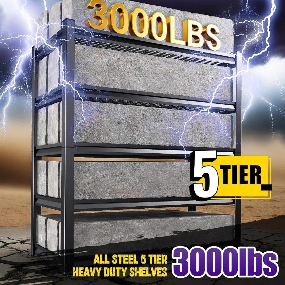 أرفف تخزين جراج معدنية شديدة التحمل 81 عالية × 46 عريضة × 19.7 عميقة لاستخدام المستودعات والمرآب #4