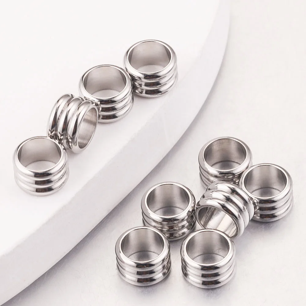 20pcs 3/4/5/6mm Stainless Steel Spacer Beads Ring Big Hole Charm beads for Jewelry Findings DIY Craft Bracelet Necklace