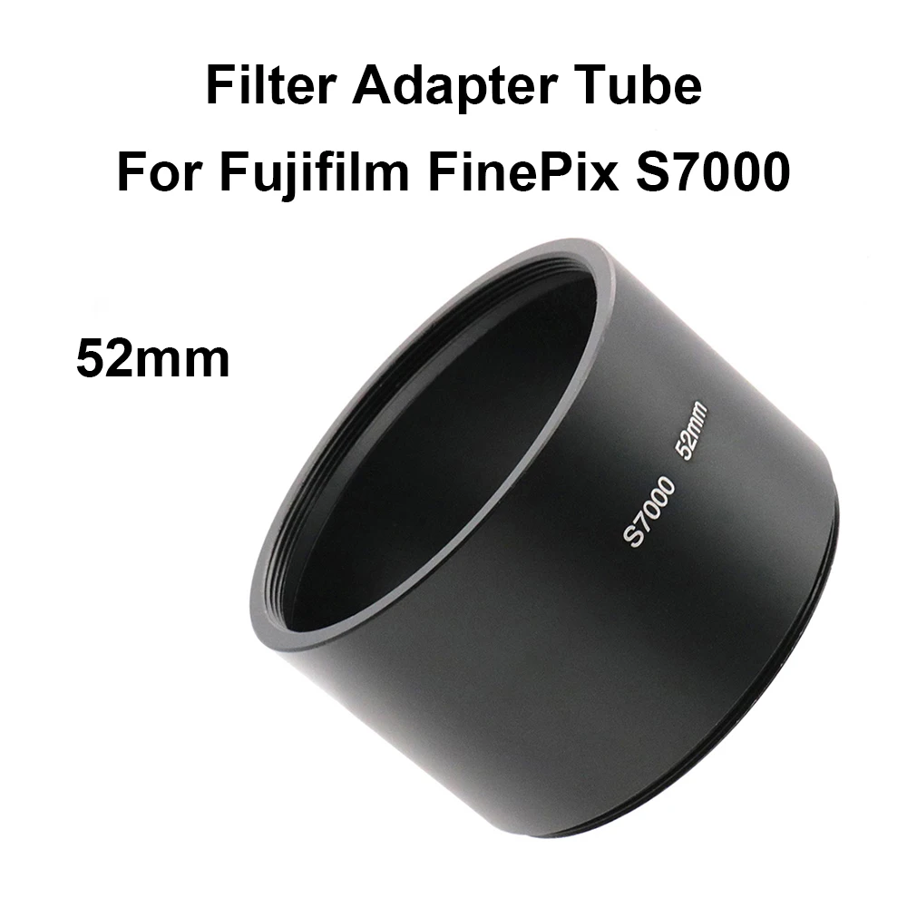 For Fujifilm FinePix S7000 Filter Adapter Tube Ring 52mm filter thread Black Metal 55mm*40mm
