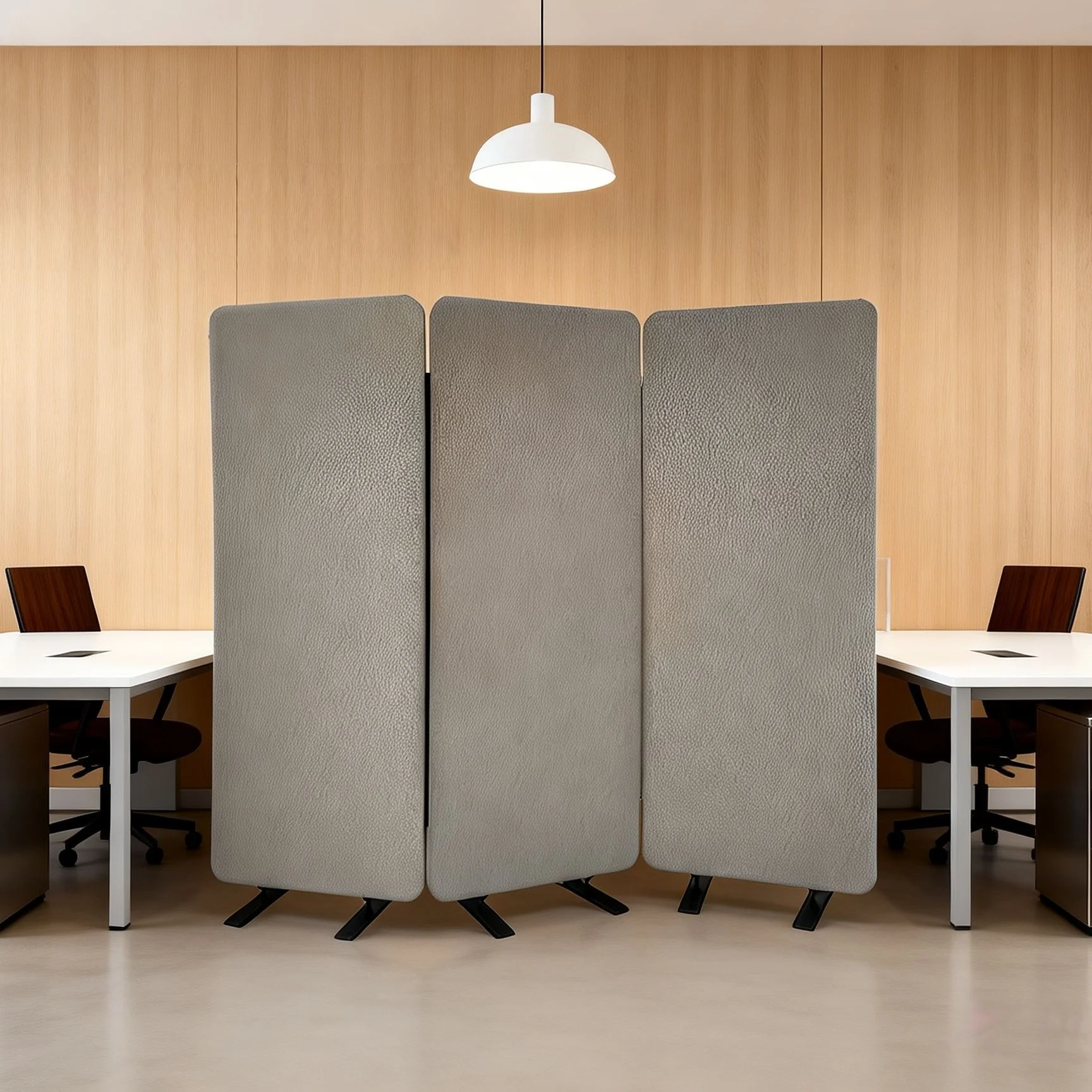 2026 Free Standing 4 Panel Partition Office Acoustic Screen Movable Wall Soundproof Panels Acoustic Room Dividers