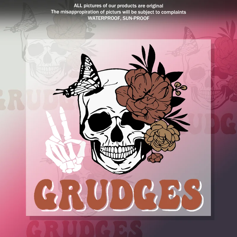 

Car PVC personalized text flower skull decoration decal waterproof bumper rear window laptop sticker
