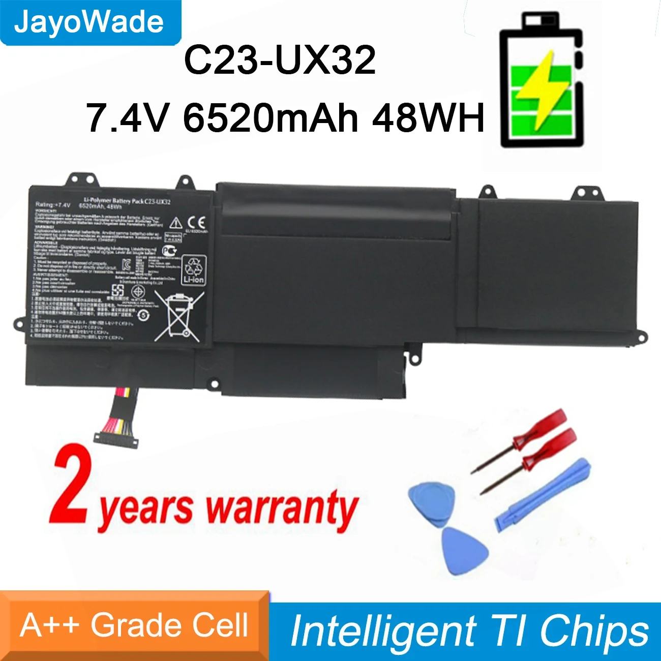 

High Quality 7.4V 6520mAh C23-UX32 Laptop Battery for ASUS VivoBook U38N U38N-C4004H ZenBook UX32 UX32V UX32A UX32VD C23 UX32