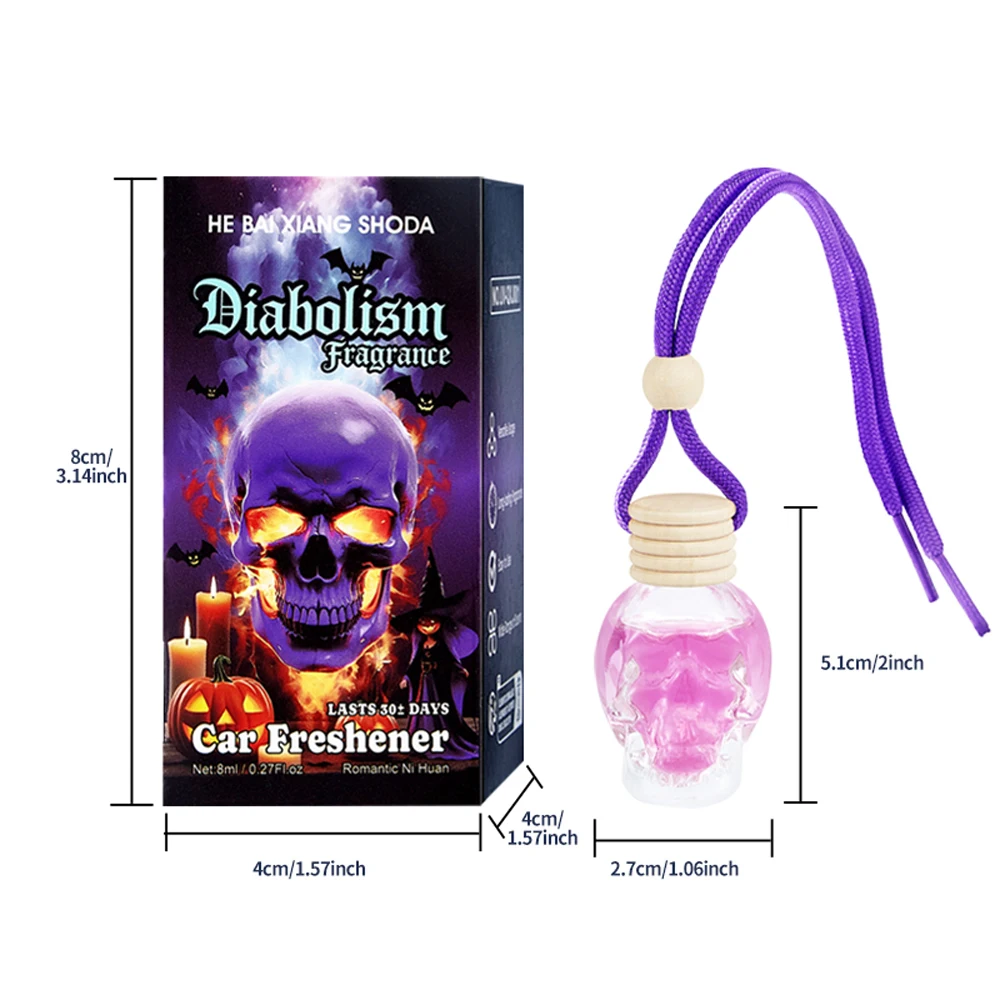 

Skull Car Air Freshener Decoration (Hanging Type) - Odor Elimination, Light Scent, Essential Auto Interior Accessory