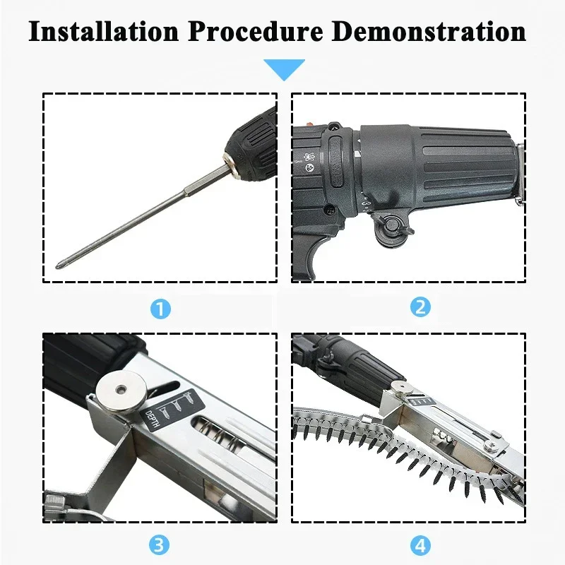 Автоматический адаптер для цепного пистолета для гвоздей, адаптер для винтового пистолета, насадка для гвоздей, кронштейн для цепных гвоздей, набор ручных инструментов для электрической дрели, деревообработки