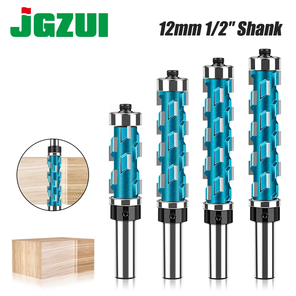 12mm 1/2in Flush Trim Router Bit with Double Bearing Round Shank Carbide Milling Cutter Woodworking Tool