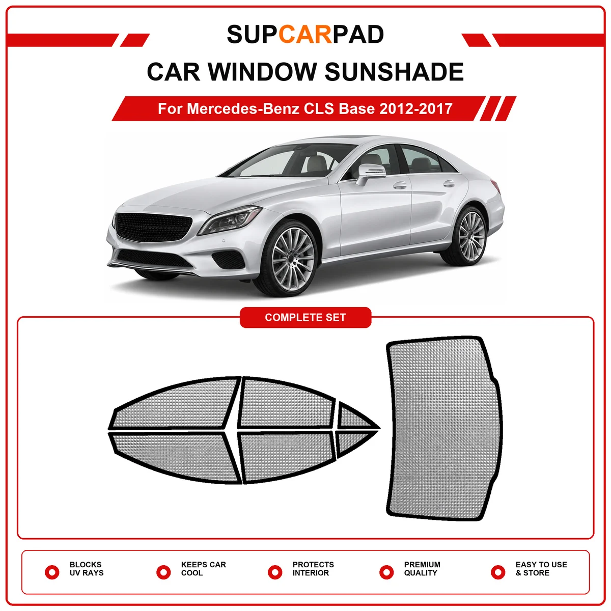 For Mercedes-Benz CLS Base 2012-2017 Pre‑Cut Auto Window Sunshade Anti‑UV Car Sun Visor Protector