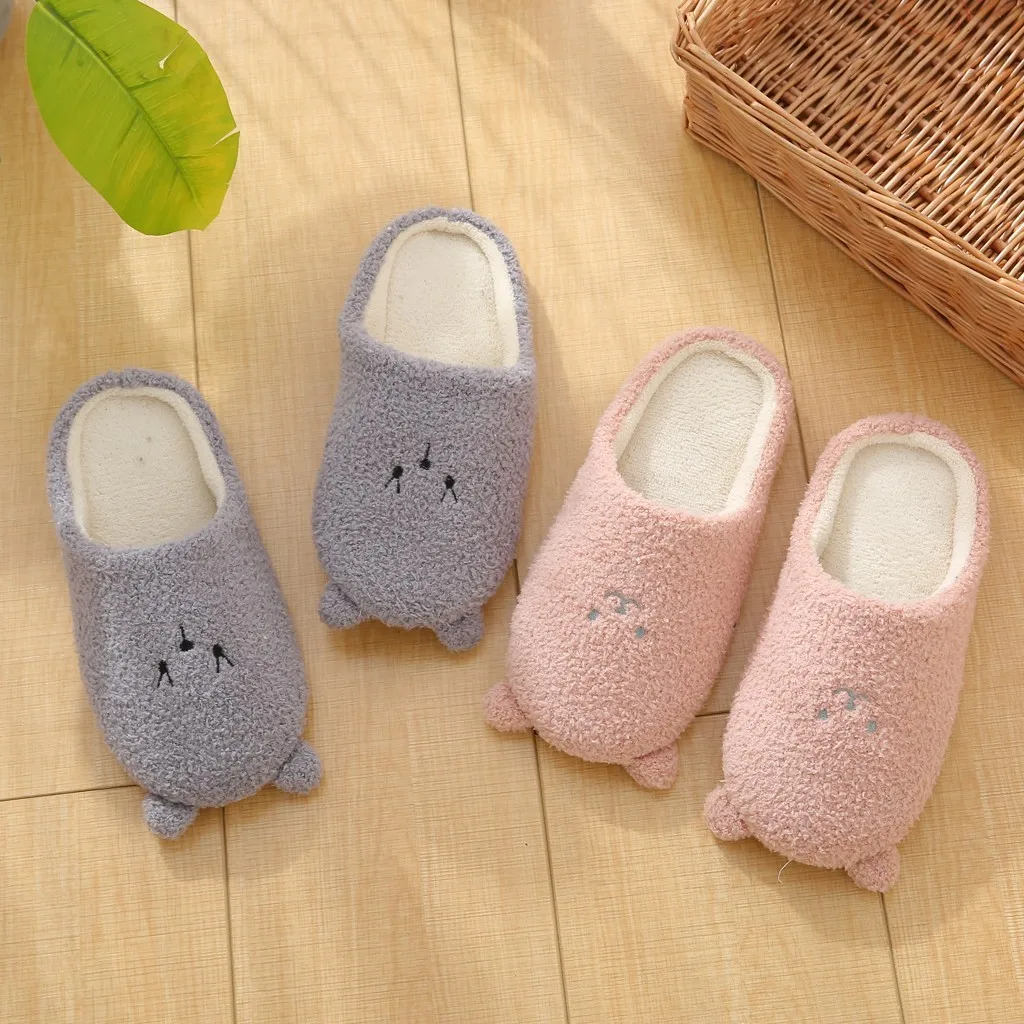 

2024 Winter Shoes Cartoon Cute Bear Couples House Fur Slipper Home Shoes Winter Cotton Slippers Indoor Slides Keep Warm Plush