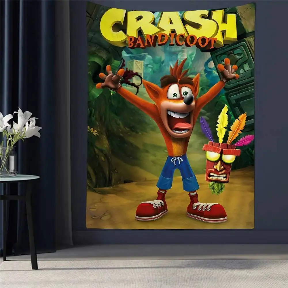

C_CrashS_B- Bandicoot Game Chart Tapestry Home Decoration Hippie Bohemian Decoration Divination Wall Hanging Home Decor