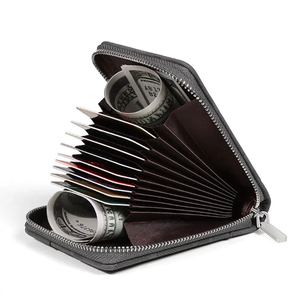 Lederen Case Mode Rits Reis Creditcard Case Grote Capaciteit Portemonnee