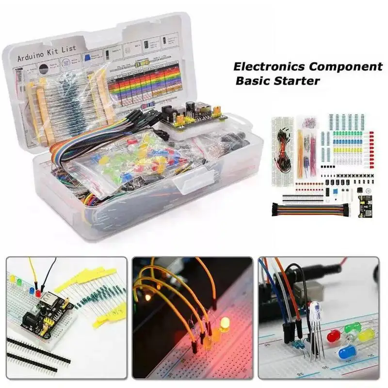 DIY Project Starter Kit For Arduino Kit Electronic DIY Kit Electronic Component Set With Box 830 Tie-points Breadboard