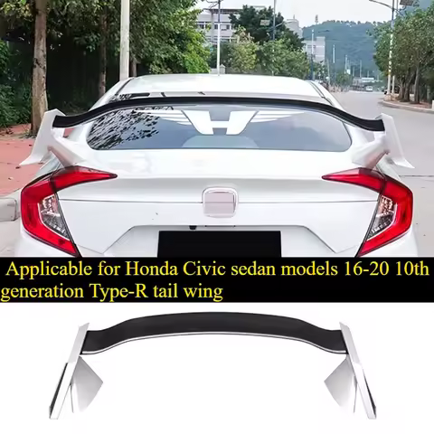 Rear Large Spoiler Applicable for Honda Civic Sedan Models 16-20 10th Generation Type-R Tail Wing Exterior Parts Accessories