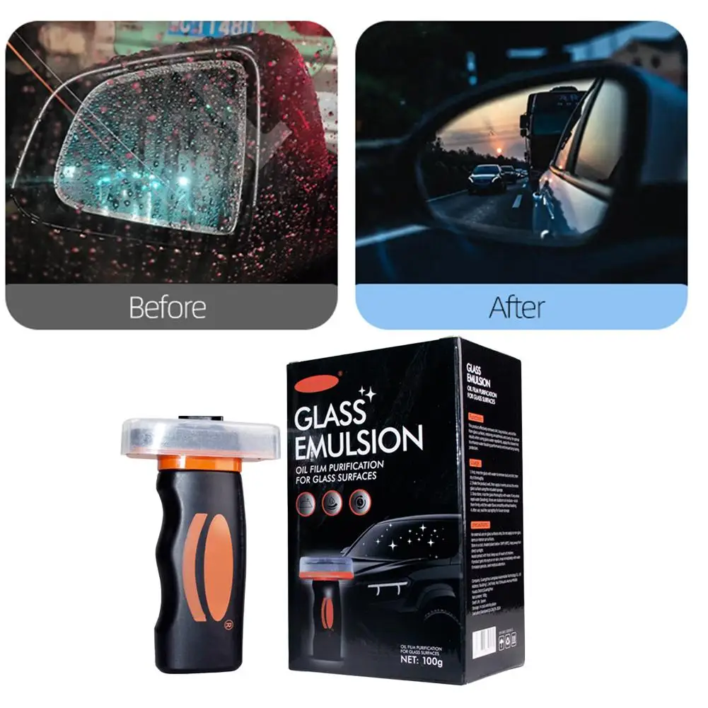 Oil Film Remover Car Glass Cleaner Paste Heavy Duty Windshield Mirror Stain Eraser Scratch-Free Deep Cleaning Tool