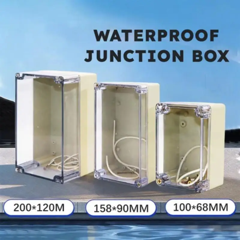 Waterproof Electrical Circuit Enclosure Box IP65 ABS Electronic Project Wire Junction Box Transparent Waterproof Outdoor Plastic