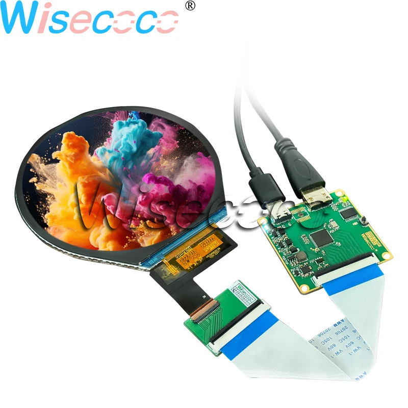 

Wisecoco 3,4-дюймовый круглый дисплей 800x800 круглый ЖК-экран для умного дома приборная панель автомобиля промышленная плата MIPI