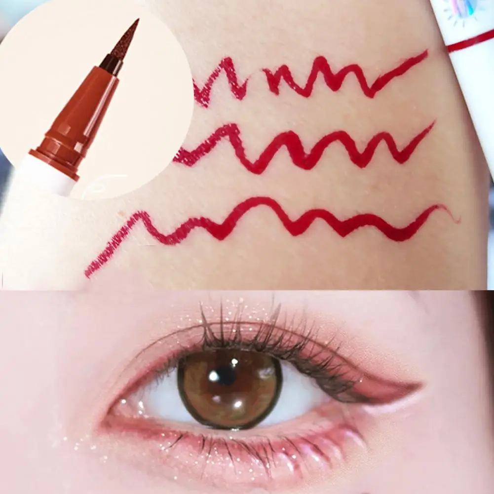 Eyeliner liquido opaco colorato impermeabile trucco ad asciugatura rapida duraturo Eyliner rosso viola verde cosmetici matita opaca X5y1