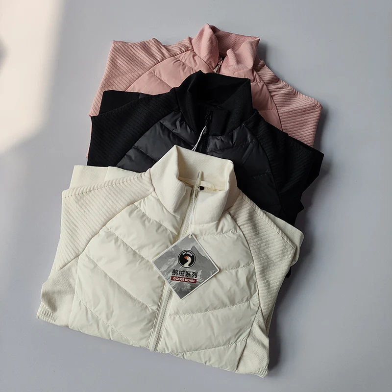 

Women's Lightweight Down Jacket Slim Fit Stand Collar Running Coat Goose Fill for Outdoor Yoga