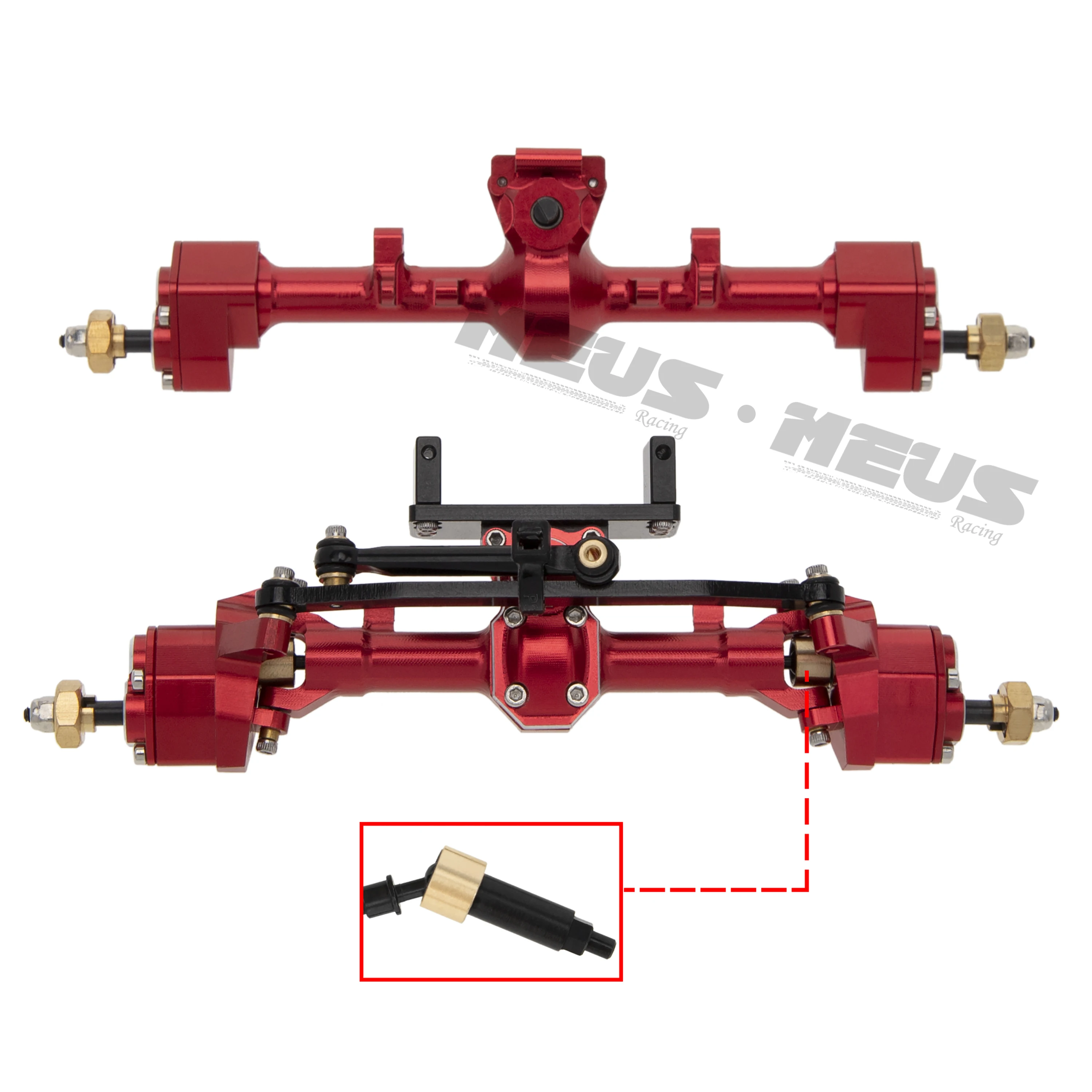 Meus Racing Brass Portal Axle Internal Upgrade CVD Metal Gear Bearing for Axial 1/24 SCX24 Deadbolt B17 C10 JLU Bronco Gladiator