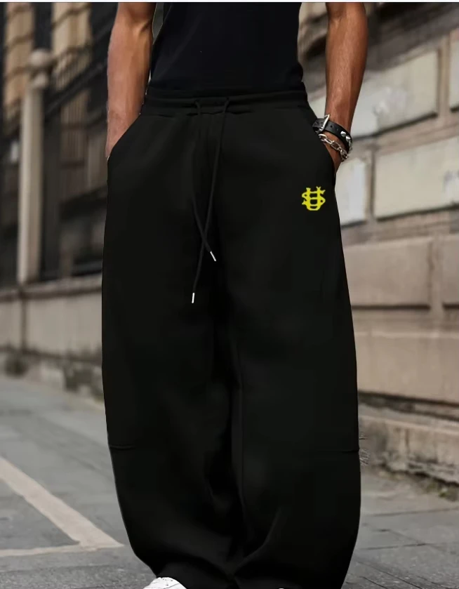 2026 Herren Streetwear Weitbeinige Jogginghose, Dollarzeichen-Stickerei, Lässige Sport-Langhose, Coole Modische Herbsthose, Ideal – Detail 17