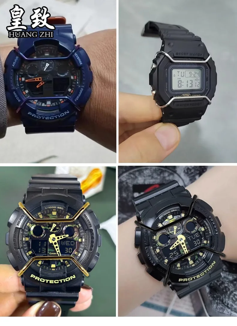For Casio G-Shock bezel Stainless Steel Protective Bar GA-110 100 140 GD120 DW5600 5610 Men Watch Case Metal Bumper Accessories