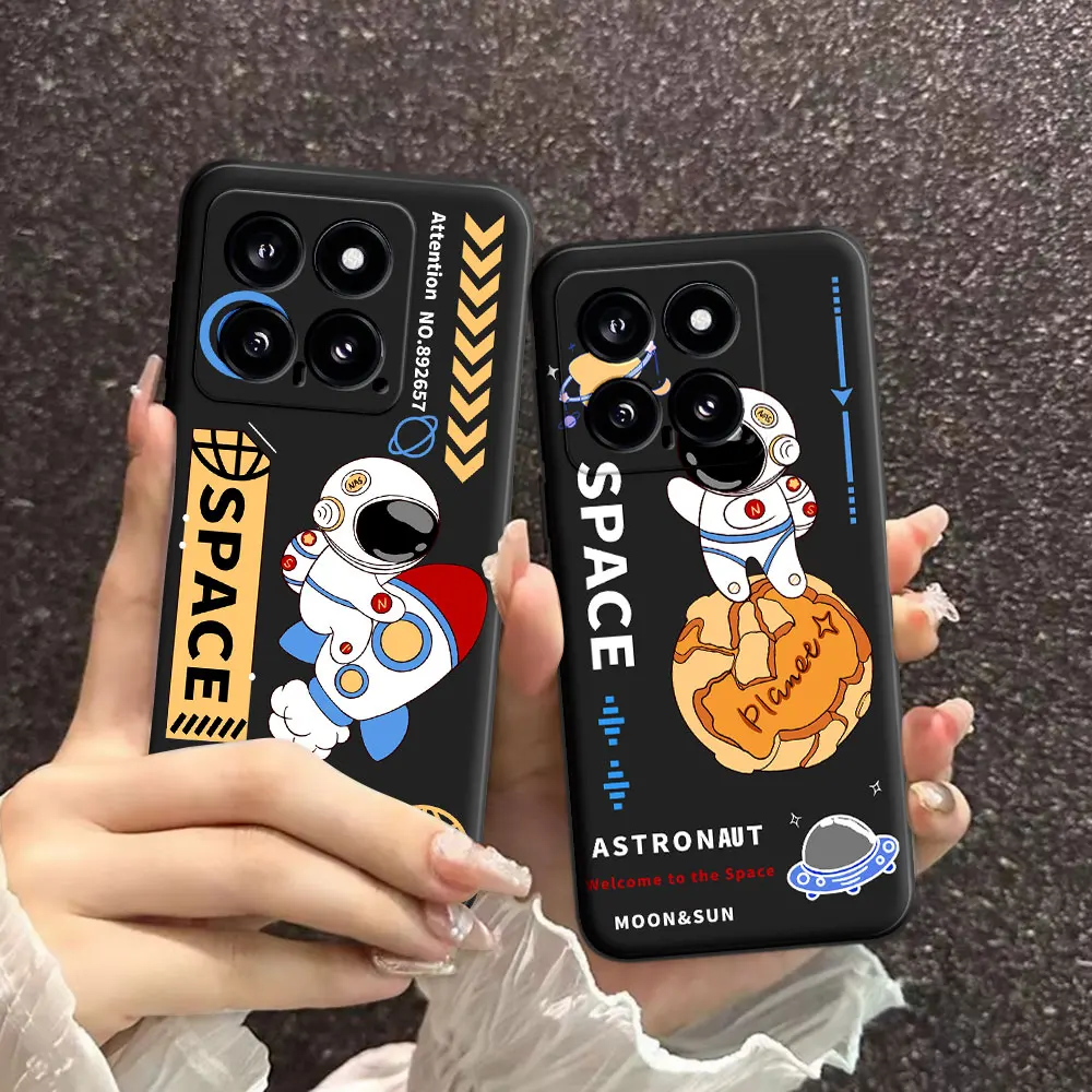 For Xiaomi 14 Pro Case Xiaomi14 Cartoon Soft Silicone TPU Astronaut Pattern Phone Case For Xiaomi 14 Ultra Fashion Back Cover