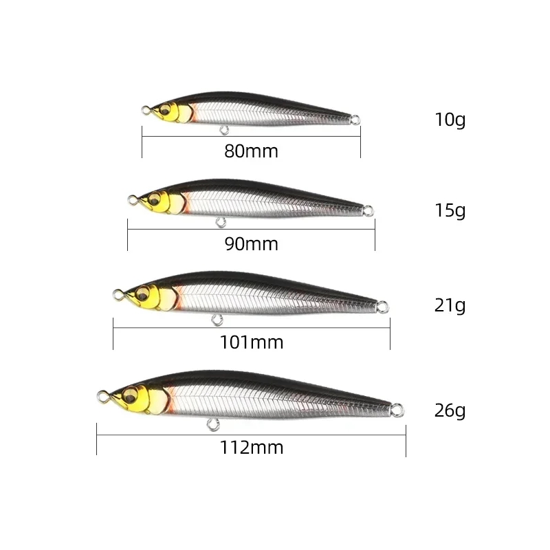 1Pcs Sinking Pencil Fishing Lures 10g 15g 20g 26g Long Casting Wobbler Artificial Hard Baits Saltwater Winter Sea Fishing Tackle
