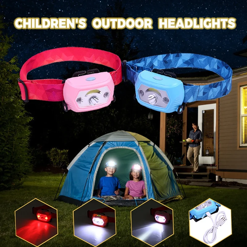 LED Head Light Lamp Camping Outdoor Toys Flashlight For Boys Girls Gift Birthday Christmas New Year Gifts