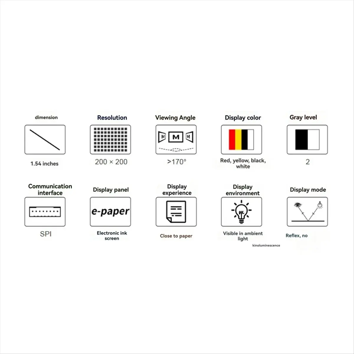 N86R For 1.54inch E-Paper Screen Display Module SPI Interface 200X200 Pixels for Nano/for