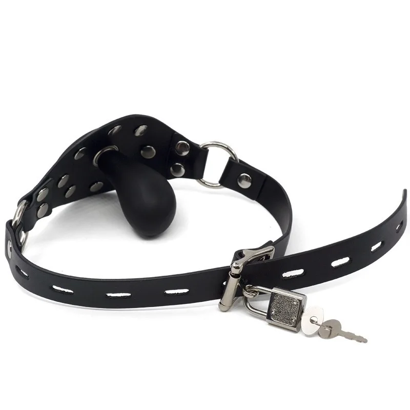 BDSM Locking Head Strap for Latex Butterfly Inflatable Gag, Mouth Plug Ball, Bondage Restraints Toys, Adult Sex Games view 5