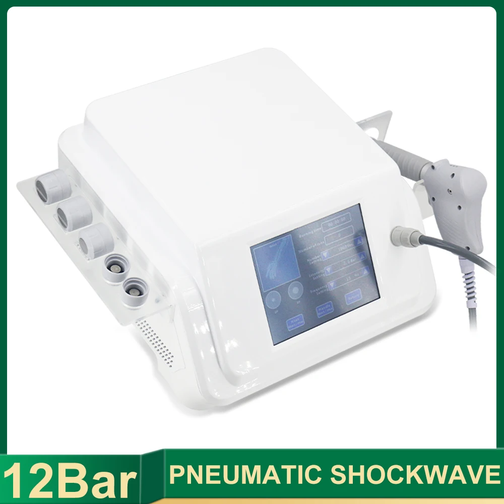 New 12Bar Pneumatic Shockwave Therapy Machine Shock Wave Health Care Physiotherapy Relaxation Muscle Back And Neck Massager