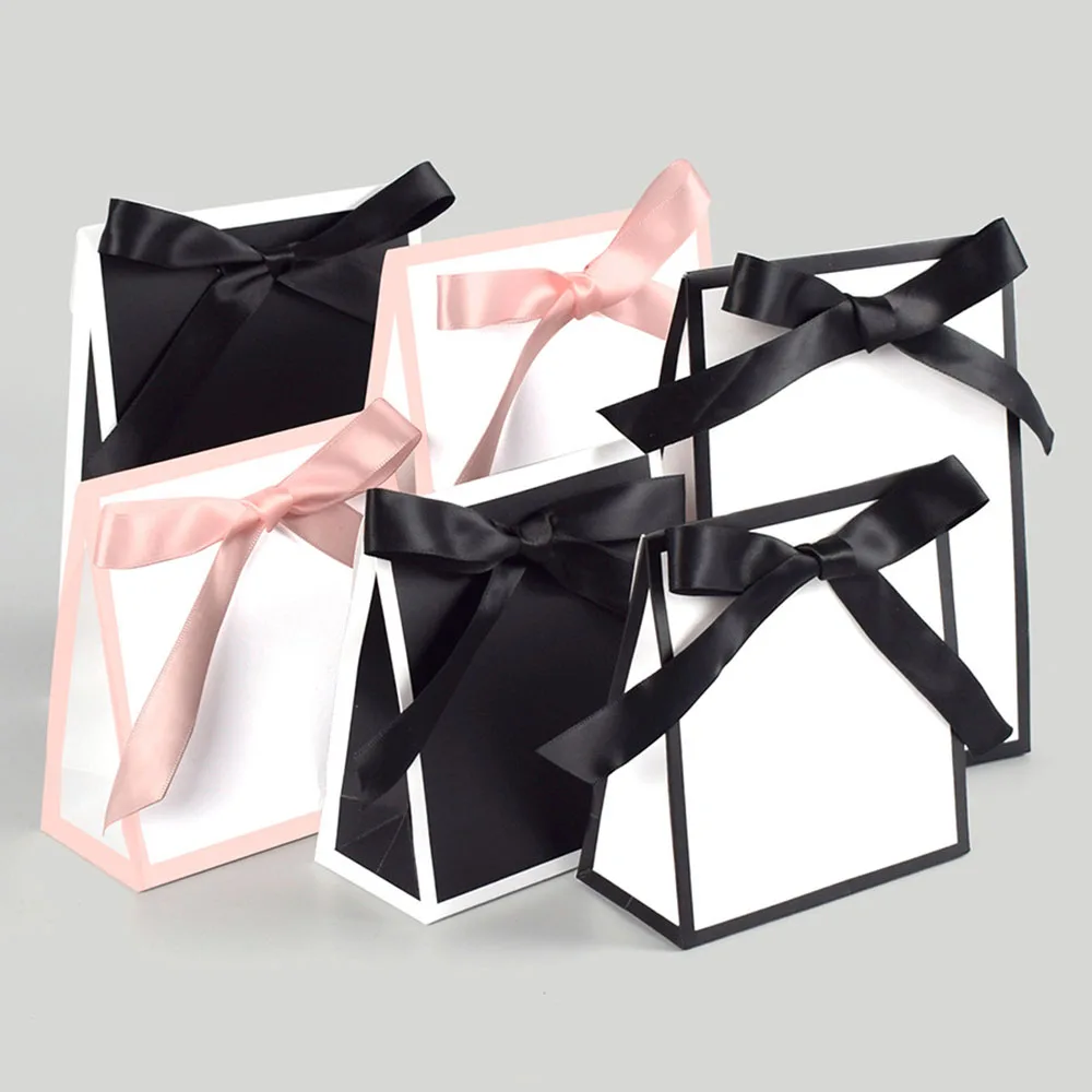 5/10 sacs cadeaux avec nœuds en ruban - Idéaux comme cadeaux pour les mariages et les fêtes nuptiales, les anniversaires, les célébrations de remise des diplômes