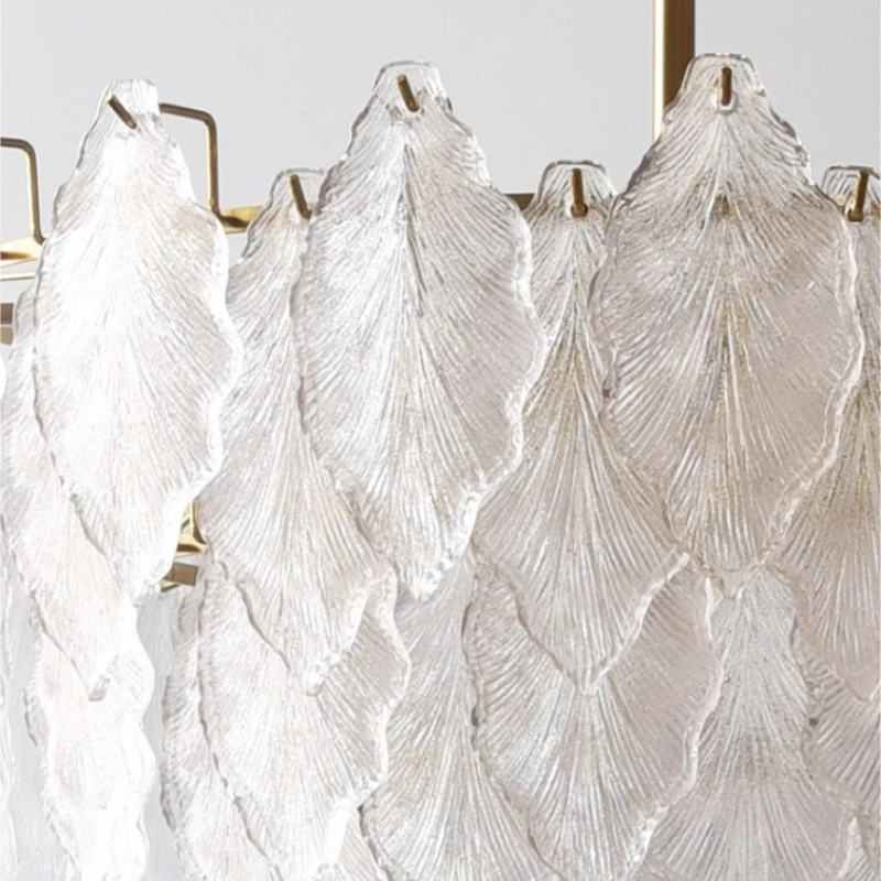 الفاخرة الحديثة نمط تأثيث المنزل الإضاءة الزخرفية فيلا فندق غرفة المعيشة الفن الزجاج يترك الثريا قلادة الخفيفة