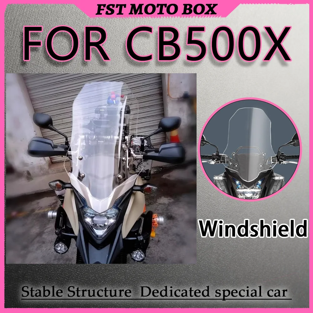 FOR Optical Transparent Windscreen for CB500X High-Definition Imported Motorcycle Accessory for Enhanced Visibility in Various