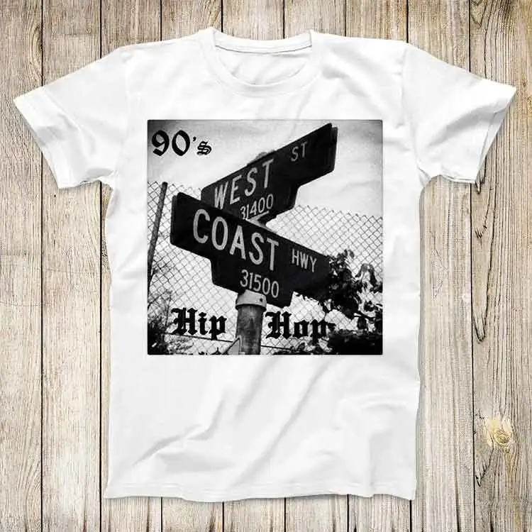 West Coast T Shirt California Top Vintage Best Super Cool Gangsta Rap Hip Hop 2737