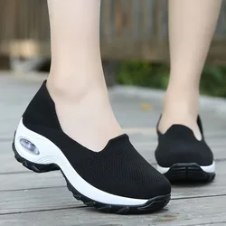 Zapatos informales de suela gruesa para mujer, zapatillas transpirables, cómodas, para senderismo, senderismo