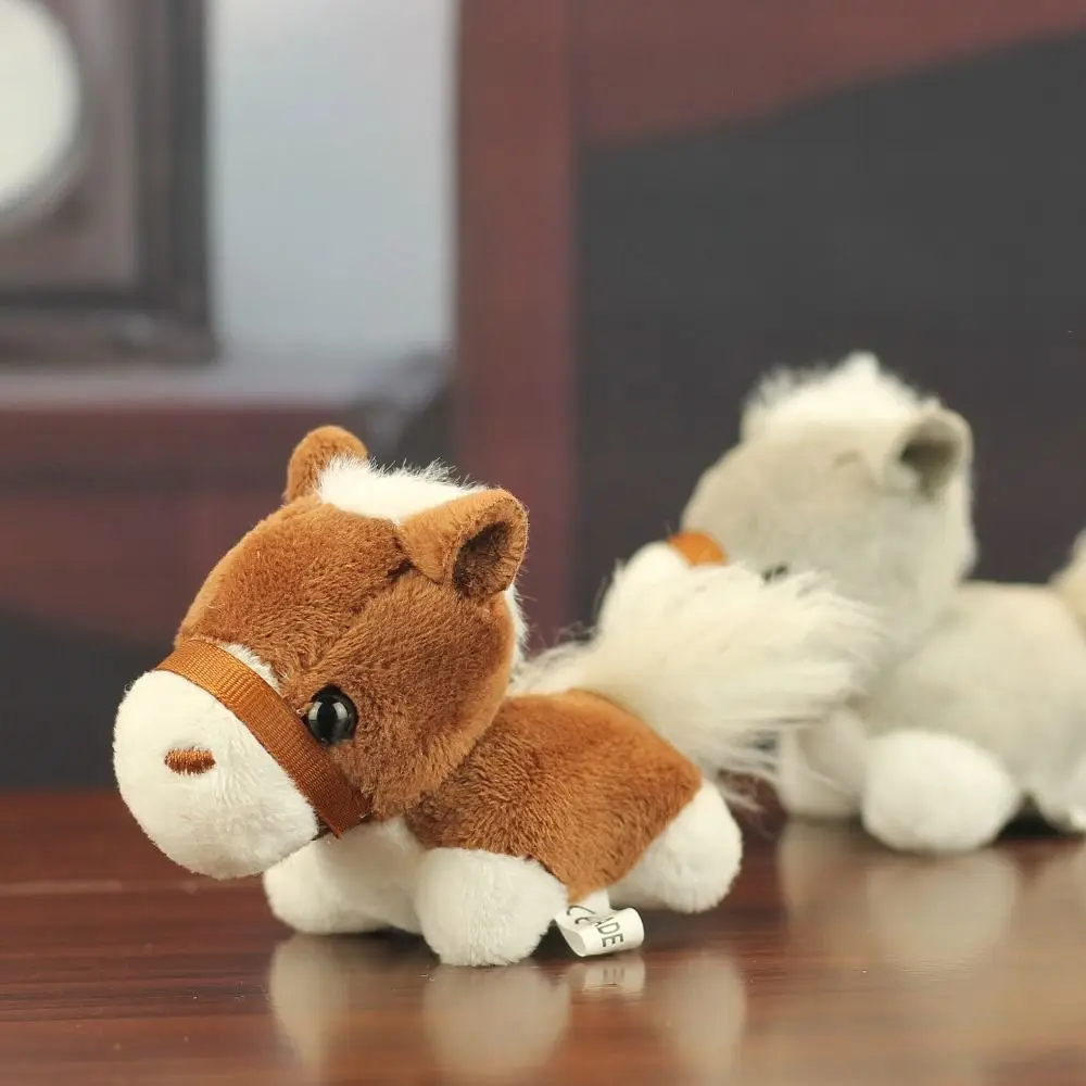 Mini cavalo de pelúcia chaveiro criativo mascote bonecas animais de pelúcia chaveiro kawaii fofo cavalo boneca pingente decoração do carro