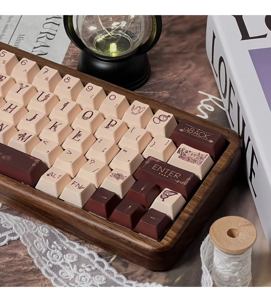 Music rose keycap high value personality PBT hot sublimation original magnetic axis mechanical 60/68/75 keyboard