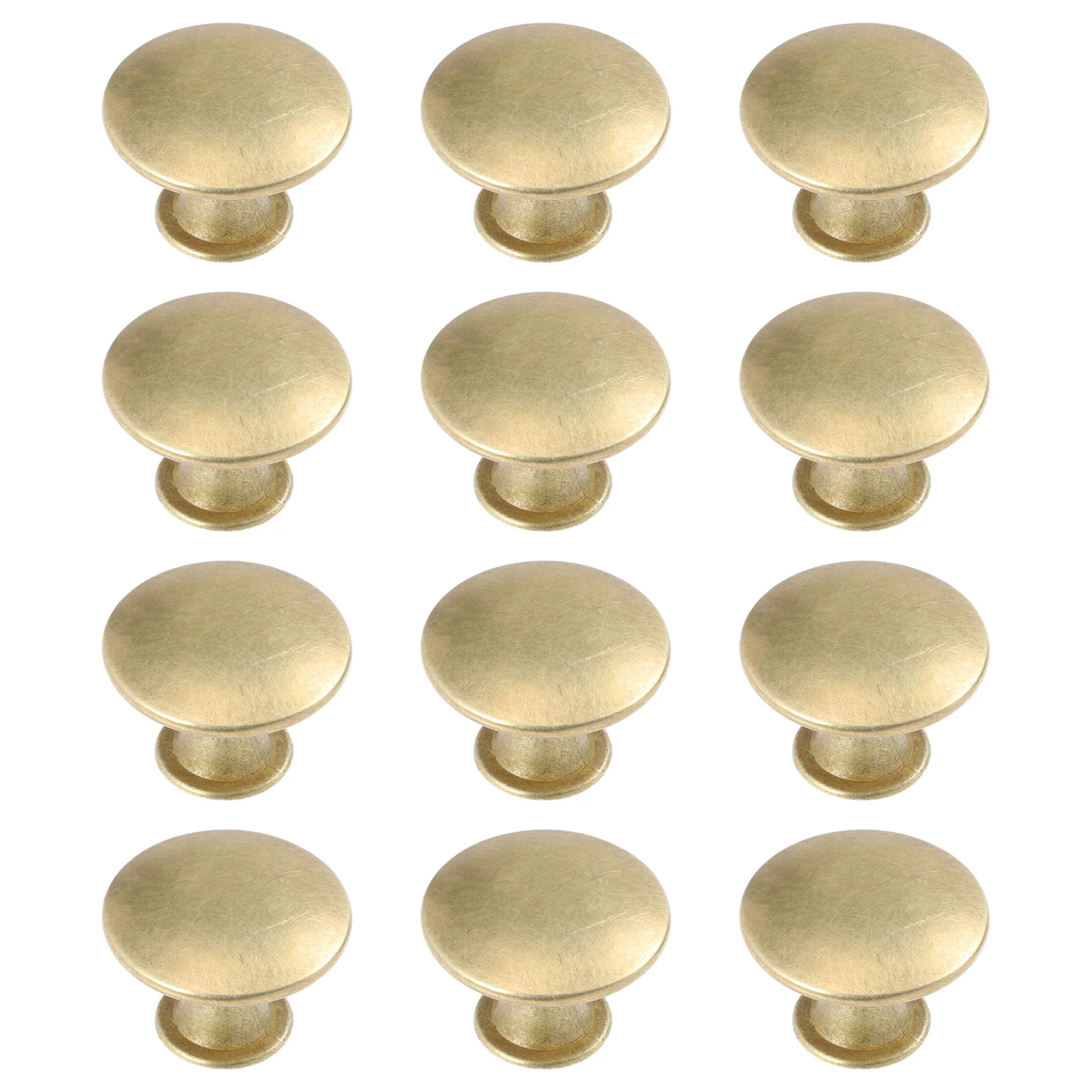 12 Pcs Round Cabinet Knobs Drawer Handles for Furniture Kitchen Wardrobe Bookcase Door Pull Hardware Gold Copper