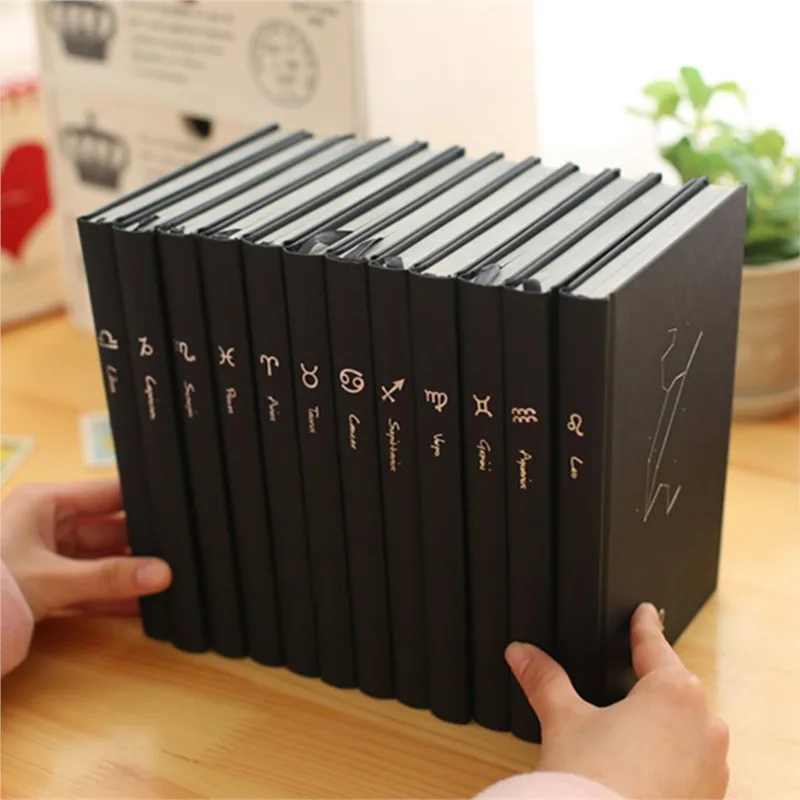 1pcs Creative trends Twelve constellations Hardcover Notebook cute personal diary agenda notebooks school Composition caderno