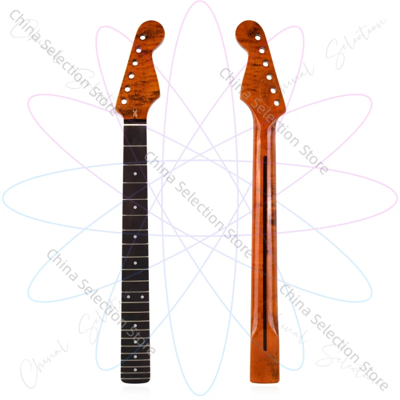 [ST Paint Bright Light] 22 Pins Rosewood Fingerboard Guitar Handle Neck for ST Strat-Cow Bone Upper Pillow