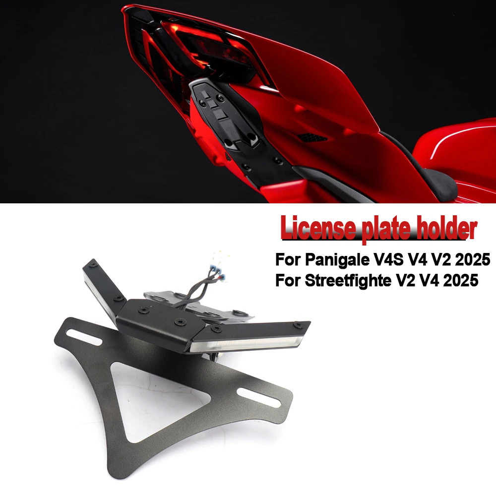 

Motorcycle License Plate Holder For Ducati Panigale V4S V4 V2 Streetfighte V2 V4 Tail Tidy Fender Eliminator LED Turn Signal