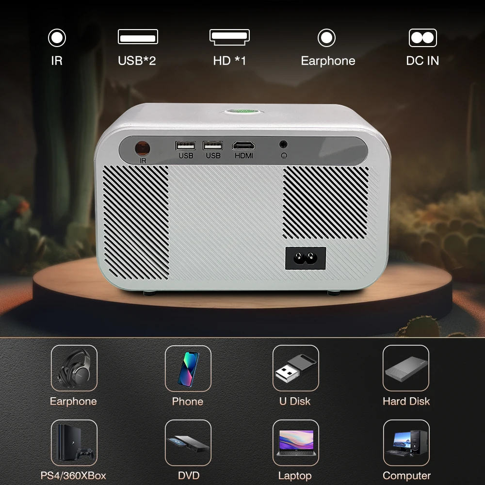 Light Unicorn X9 Pro Full Hd 1080P Home Theater Movie Video Projetores Android Smart Bluetooth Wifi 4K Portable Mini Projector view 6