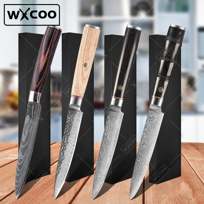 

WXCOO Ultra-sharp Kitchen Knife Meat Slicer Fruit Paring Stainless Steel & Damascus Steel Chef's Knives Restaurant Steak Knives