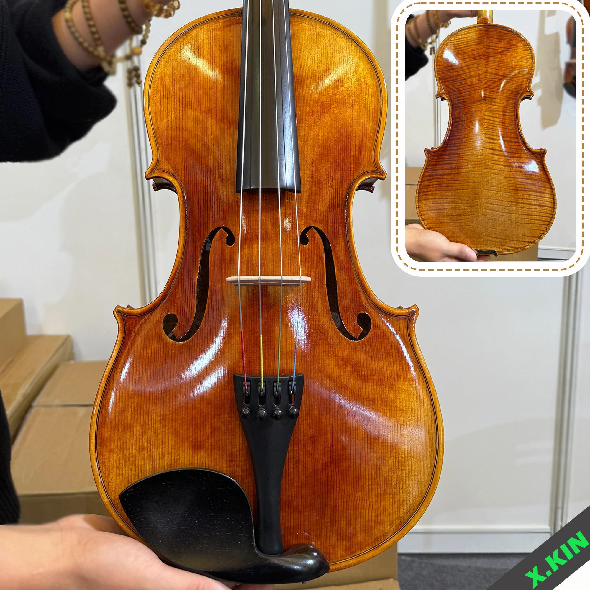 

Винтажная альта, 16 дюймов, ручная работа из массива клена, с двухсекционной спинкой и верхом из ели