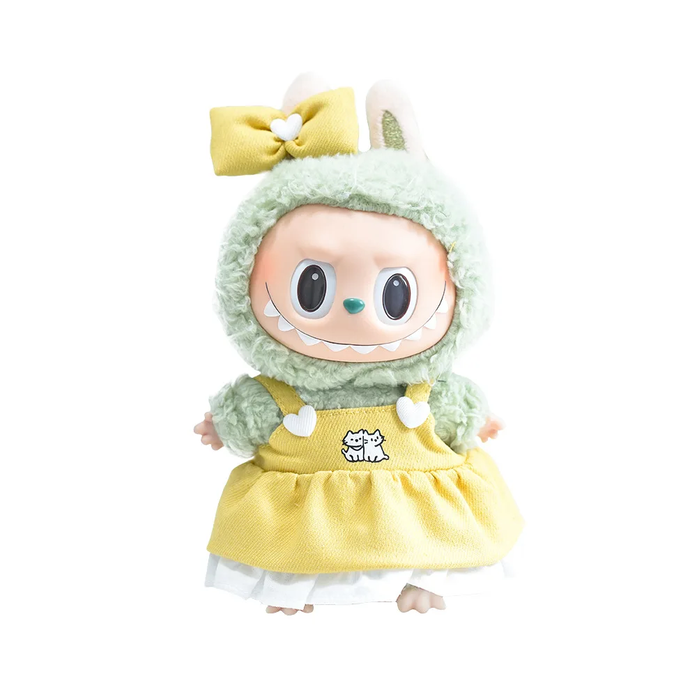 Zestaw ubranek dla lalki Labubu 15/17 cm, spódniczka jeansowa, akcesoria do przebierania lalek, zabawki na przyjęcie, Boże Narodzenie, urodziny, prezent.