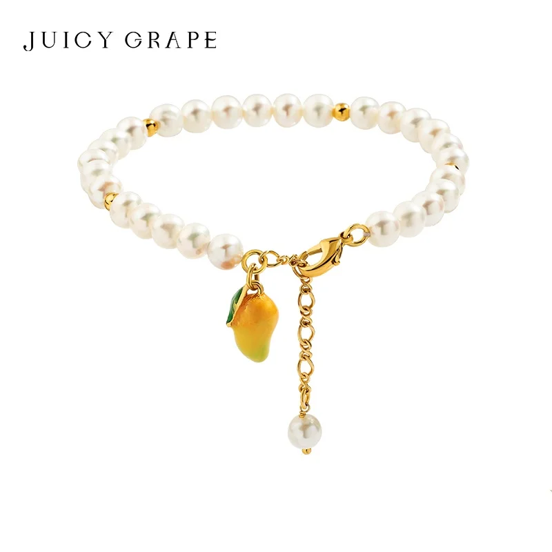 

JUICY GRAPE Mango Pearl Bracelets Adjustable Handcrafted Enamel Bracelets Fashionable Trendy Jewelry Gift for Women's Bracelets