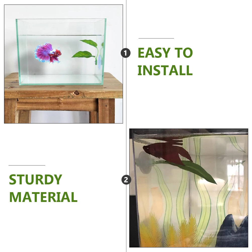 

6 Pcs Simulation Leaf Decoration Faux Plant Fish Tank Plastic Aquarium Decorations Lifelike L scape Glass Suction Environmental